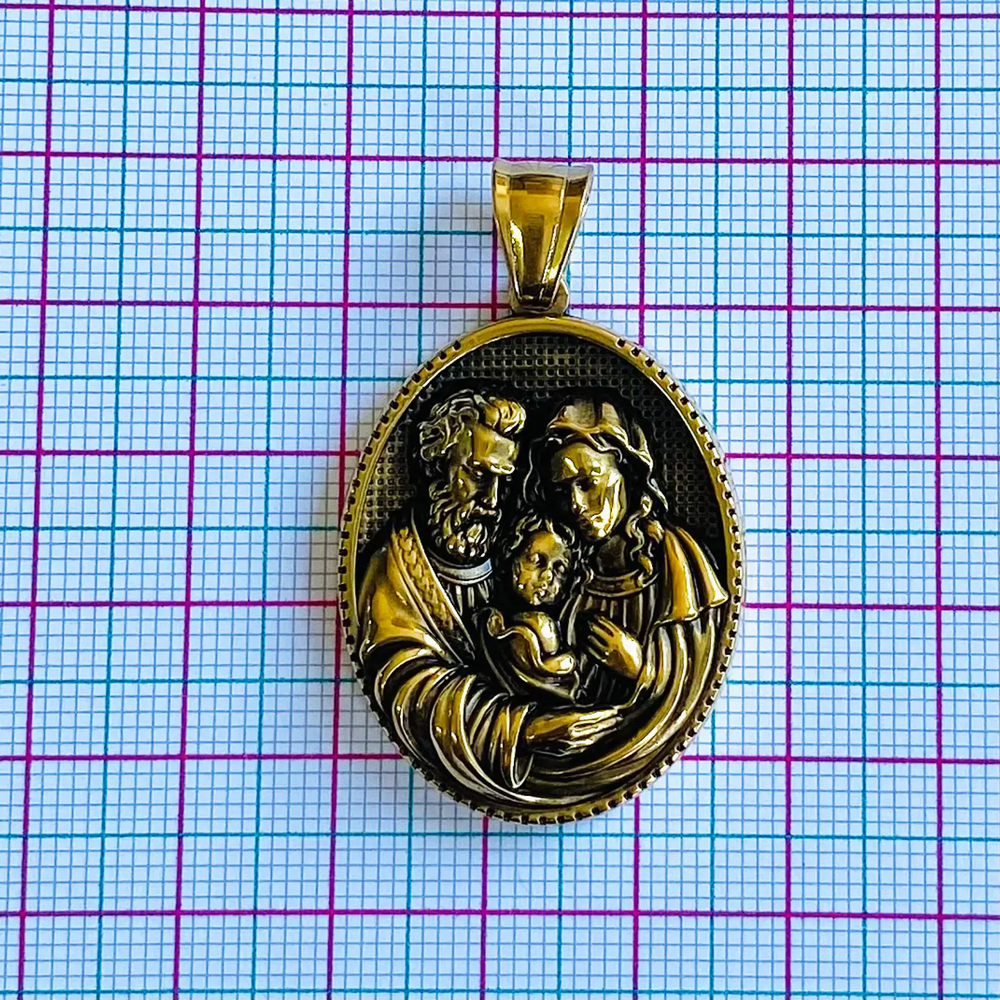 MEDALLA SAGRADA FAMILIA ACERO 2