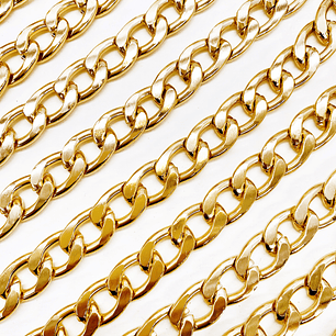 CADENA ✦ BARBADA HUECA ALUMINIO 14 MM