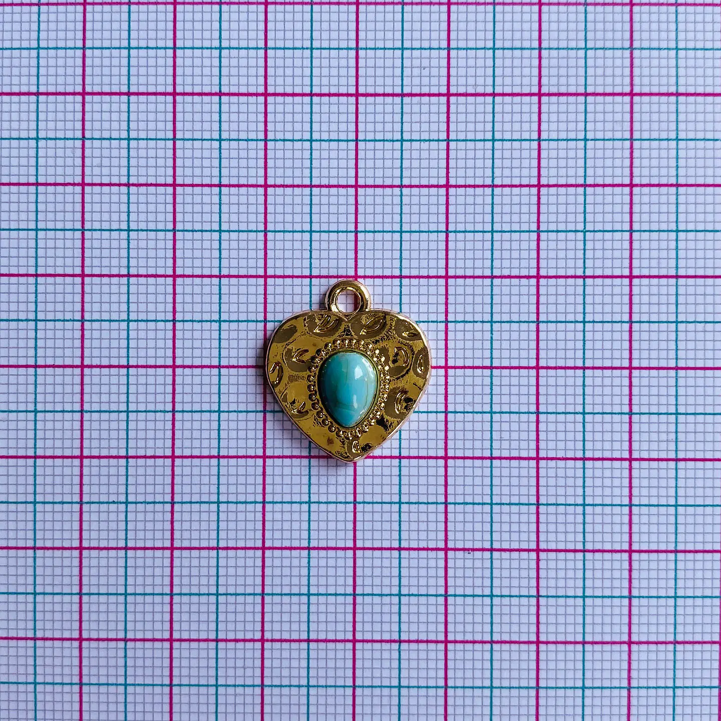 DIJE CORAZÓN RODIO CON PIEDRA FÓSIL MY-51 2