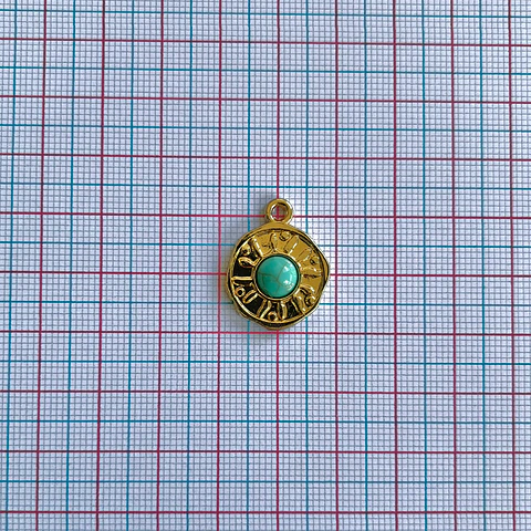 DIJE RODIO CON PIEDRA FÓSIL MY-50