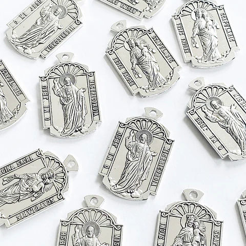 MEDALLA ✦ VIRGEN DEL CARMEN / SEÑOR DE LA MISERICORDIA ZAMAK