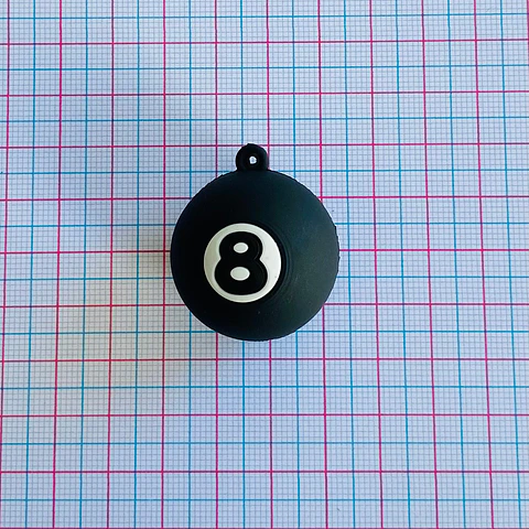 DIJE BOLA OCHO EN SILICONA DS-02-10