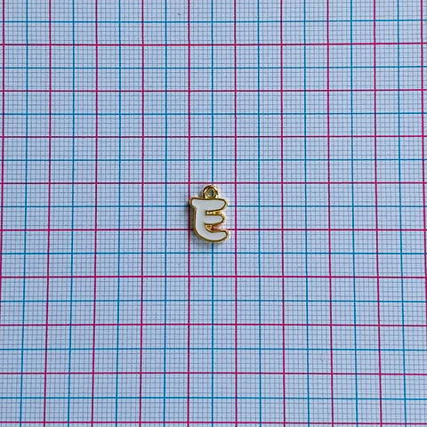DIJE LETRA E BAÑO DE ORO SIN76-E-GOLD