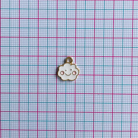 Dije Nube Sonrriente • Zamak • 13x12 mm