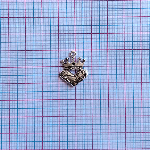 DIJE CORONA CORAZÓN ZAMAK QA-5647