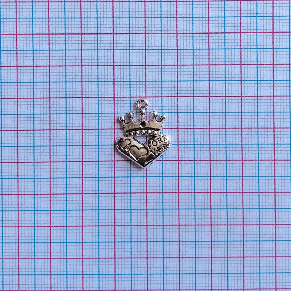 DIJE CORONA CORAZÓN ZAMAK QA-5647 2