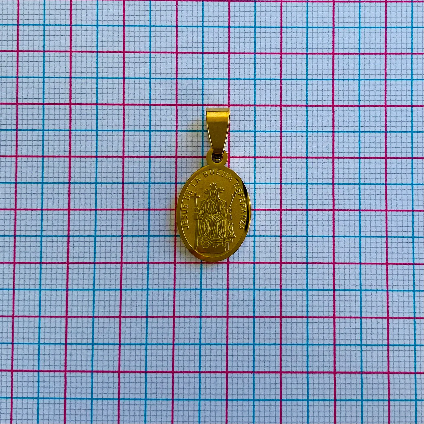 MEDALLA JESÚS DE LA BUENA ESPERANZA Y VIRGEN MEDJUGORGE ACERO 2