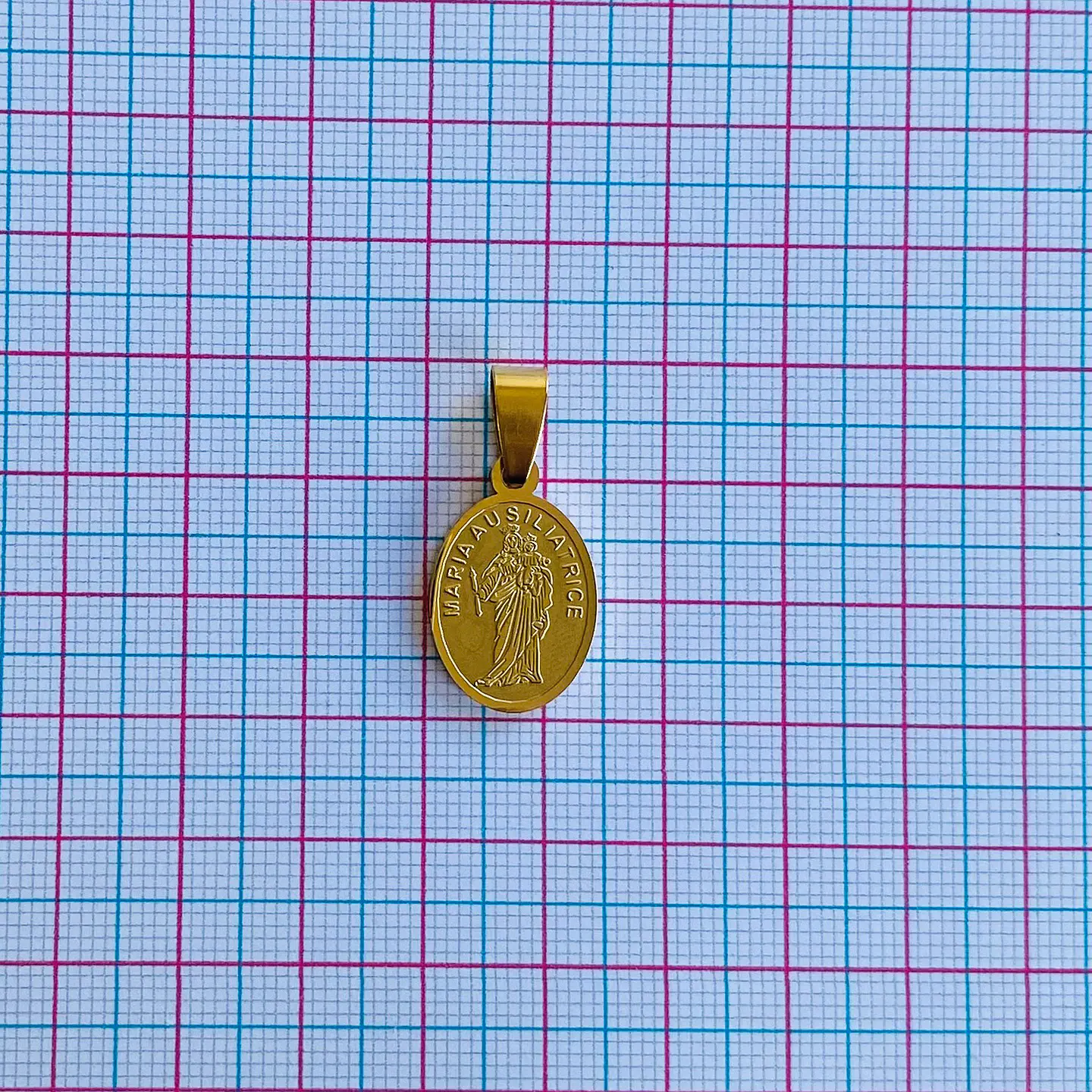 MEDALLA MARIA AUXILIADORA Y SAN JUAN BOSCO ACERO 2
