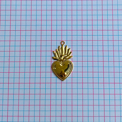 DIJE CORAZÓN NEOLÍTICO BAÑO DE ORO CG03530-G
