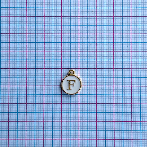 DIJE LETRA F BAÑO DE ORO SIN77-F-GOLD