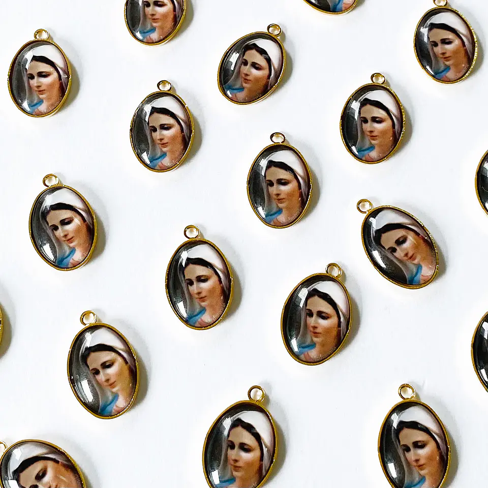 MEDALLA VIRGEN MEDJUGORGE BAÑO DE ORO DVZ-4-G/8 1