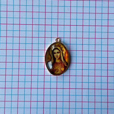 MEDALLA SAGRADO CORAZÓN DE MARIA BAÑO DE ORO DVZ-5-G/16