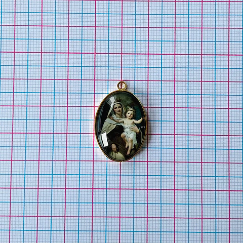 MEDALLA VIRGEN DEL CARMEN BAÑO DE ORO DVZ-5-G/2-1