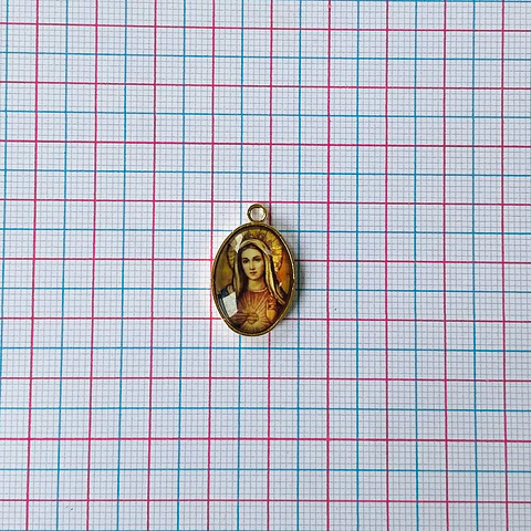 MEDALLA INMACULADO CORAZÓN DE MARIA BAÑO DE ORO DVZ-4-G/16