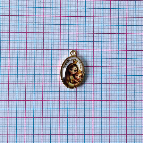 MEDALLA VIRGEN DEL CARMEN INFANTIL BAÑO DE ORO DVZ-4-G/2-I