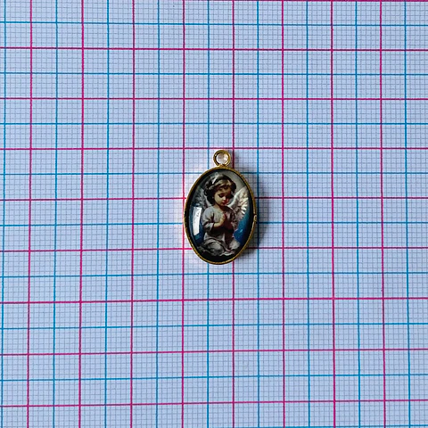 MEDALLA ÁNGEL DE LA GUARDA INFANTIL BAÑO DE ORO DVZ-4-5/19-I