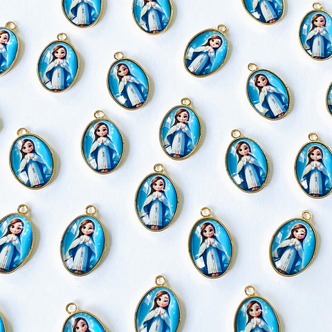 MEDALLA VIRGEN LOURDES INFANTIL BAÑO DE ORO DVZ-4-G/38-I