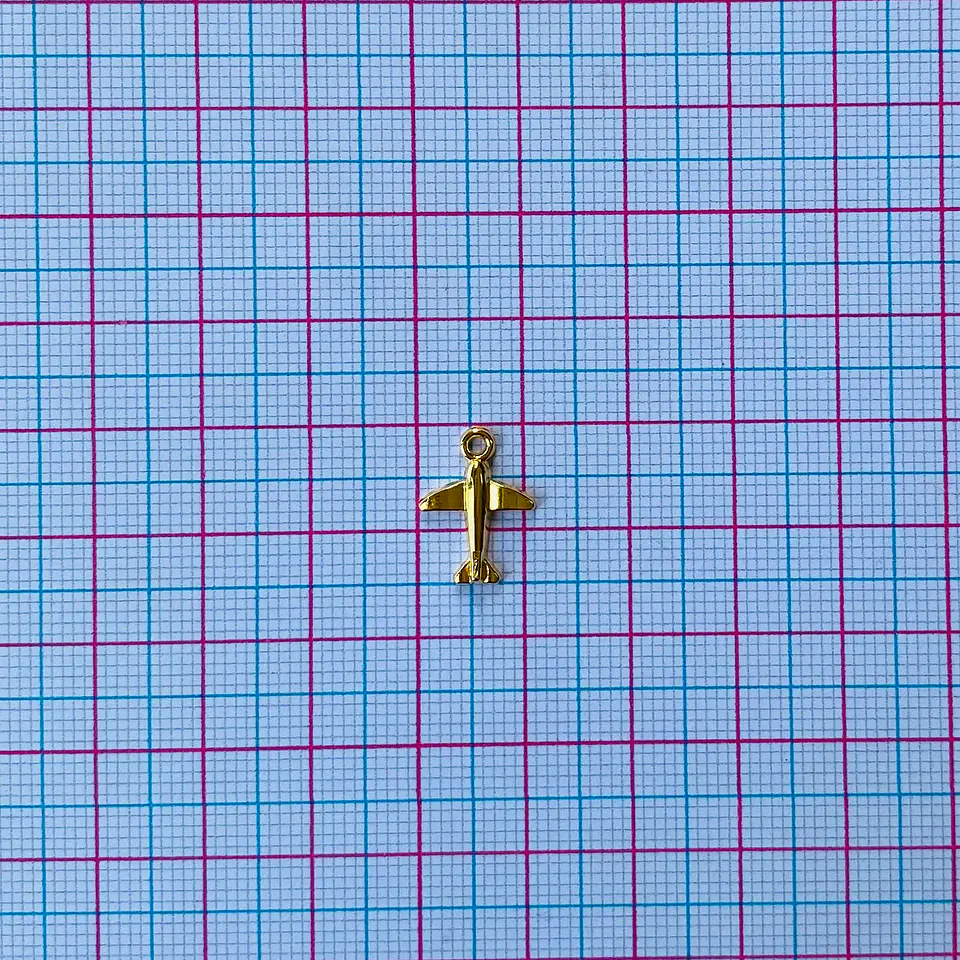 DIJE ✦ AVIÓN BAÑO DE ORO  2