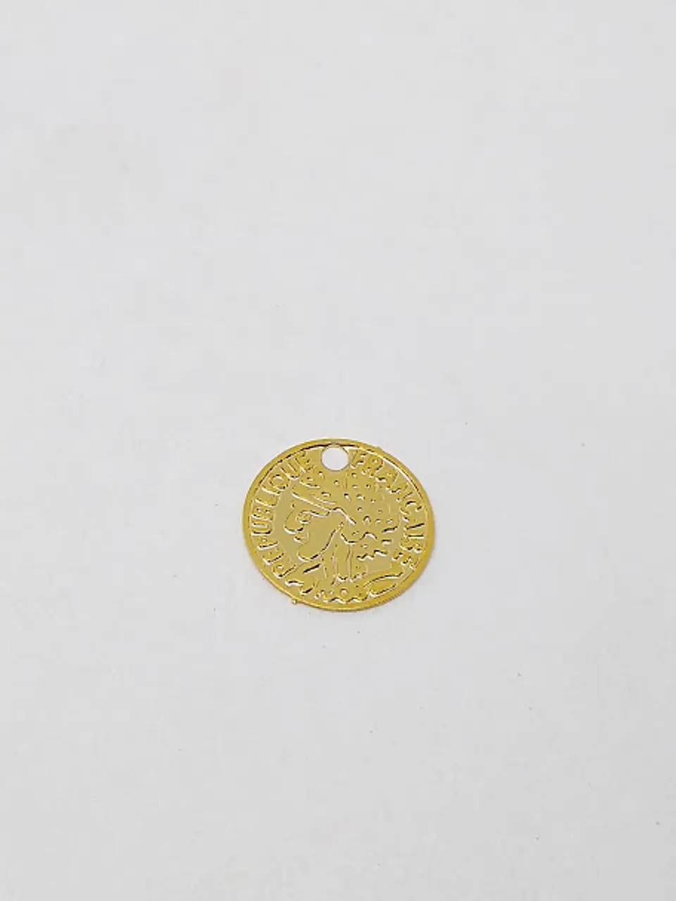 MONEDA MINI DIJE BAÑO DE ORO 257#-1                                    1