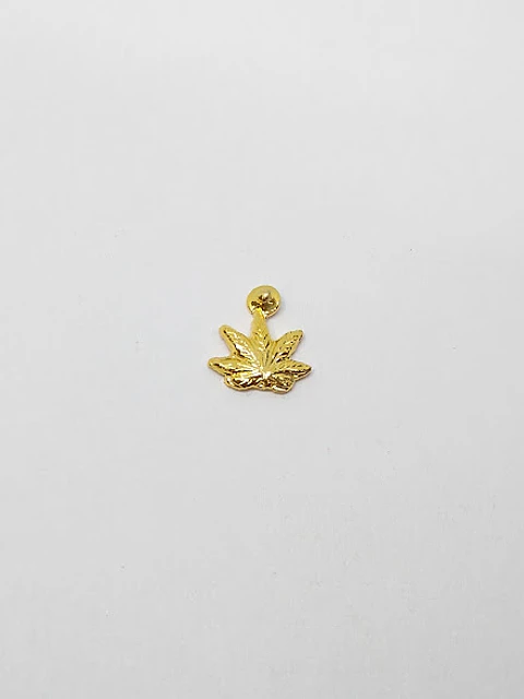 HOJA MINI DIJE BAÑO DE ORO T3469                            
