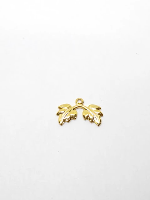 HOJA MINI DIJE BAÑO DE ORO T1321                                       