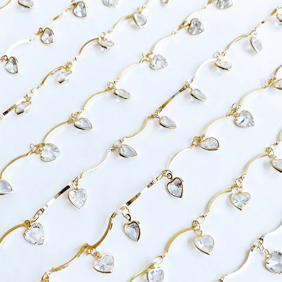 CADENA DIJE CORAZÓN DE CRISTAL MK-349 1