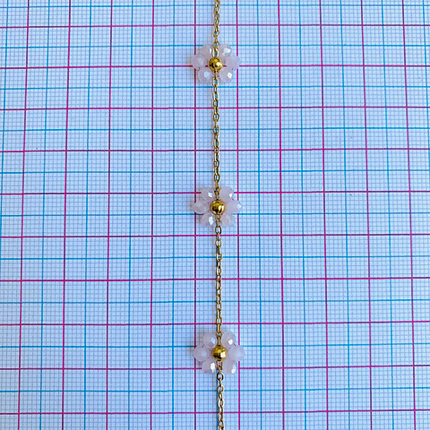 CADENA FLORES CON DONAS CRISTAL MK-351