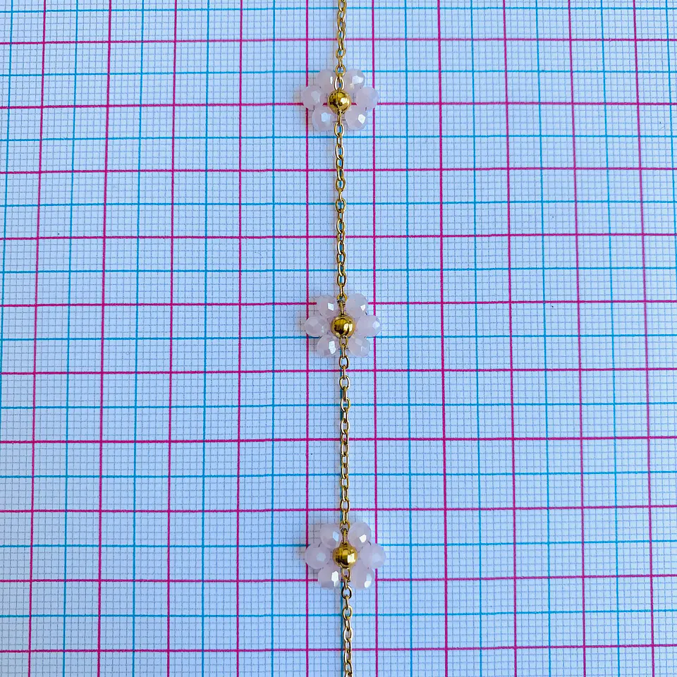 CADENA FLORES CON DONAS CRISTAL MK-351 2