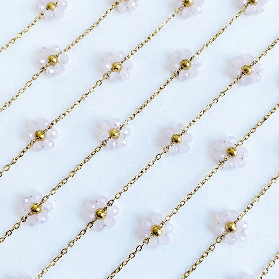 CADENA FLORES CON DONAS CRISTAL MK-351 1