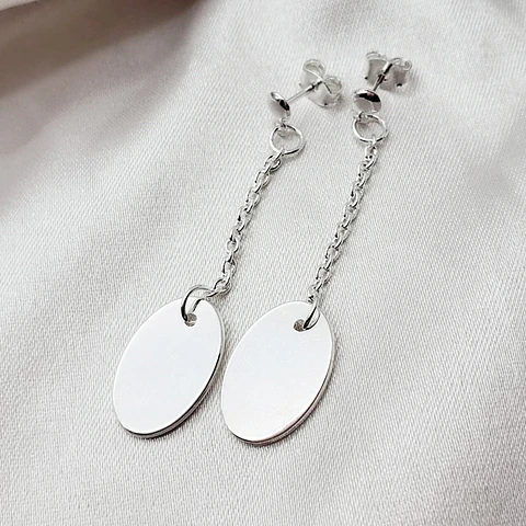 ARETE ✦ LARGO CON PLACA LISA 
