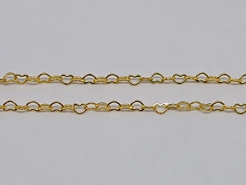 CADENA CORAZÓN BAÑO DE ORO S-240  