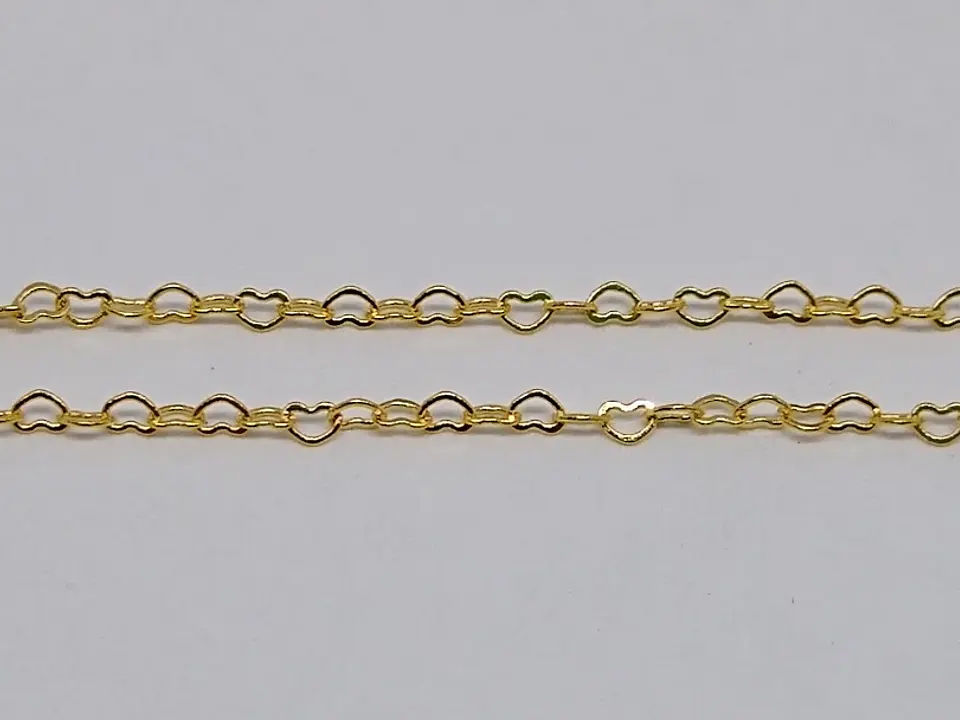 CADENA CORAZÓN BAÑO DE ORO S-240   1