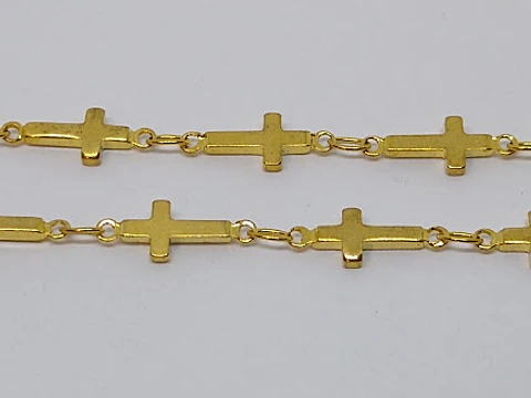 CADENA CRUZ BAÑO DE ORO 8535                                        