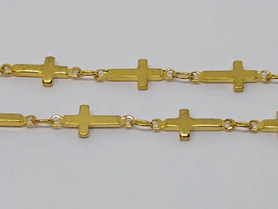 CADENA CRUZ BAÑO DE ORO 8535                                         1