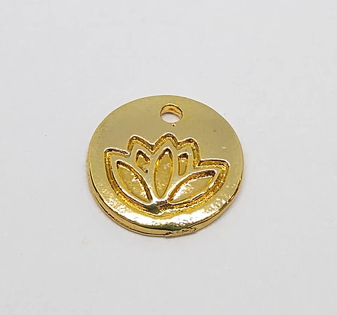 MONEDA FLOR DE LOTO BAÑO DE ORO T2656                                