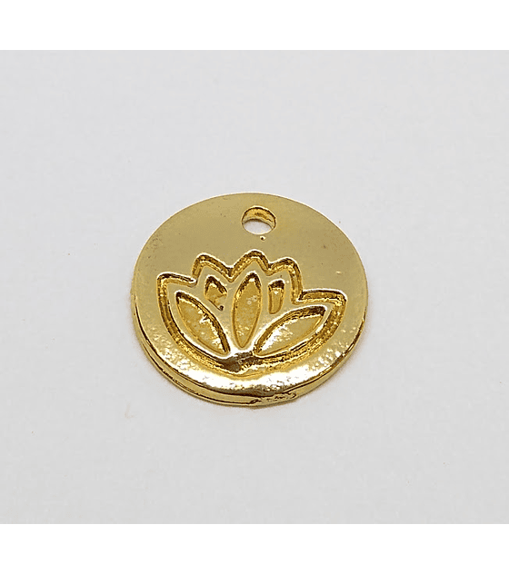 MONEDA FLOR DE LOTO BAÑO DE ORO T2656                                