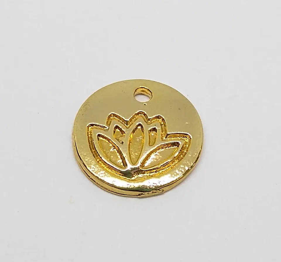 MONEDA FLOR DE LOTO BAÑO DE ORO T2656                                 1
