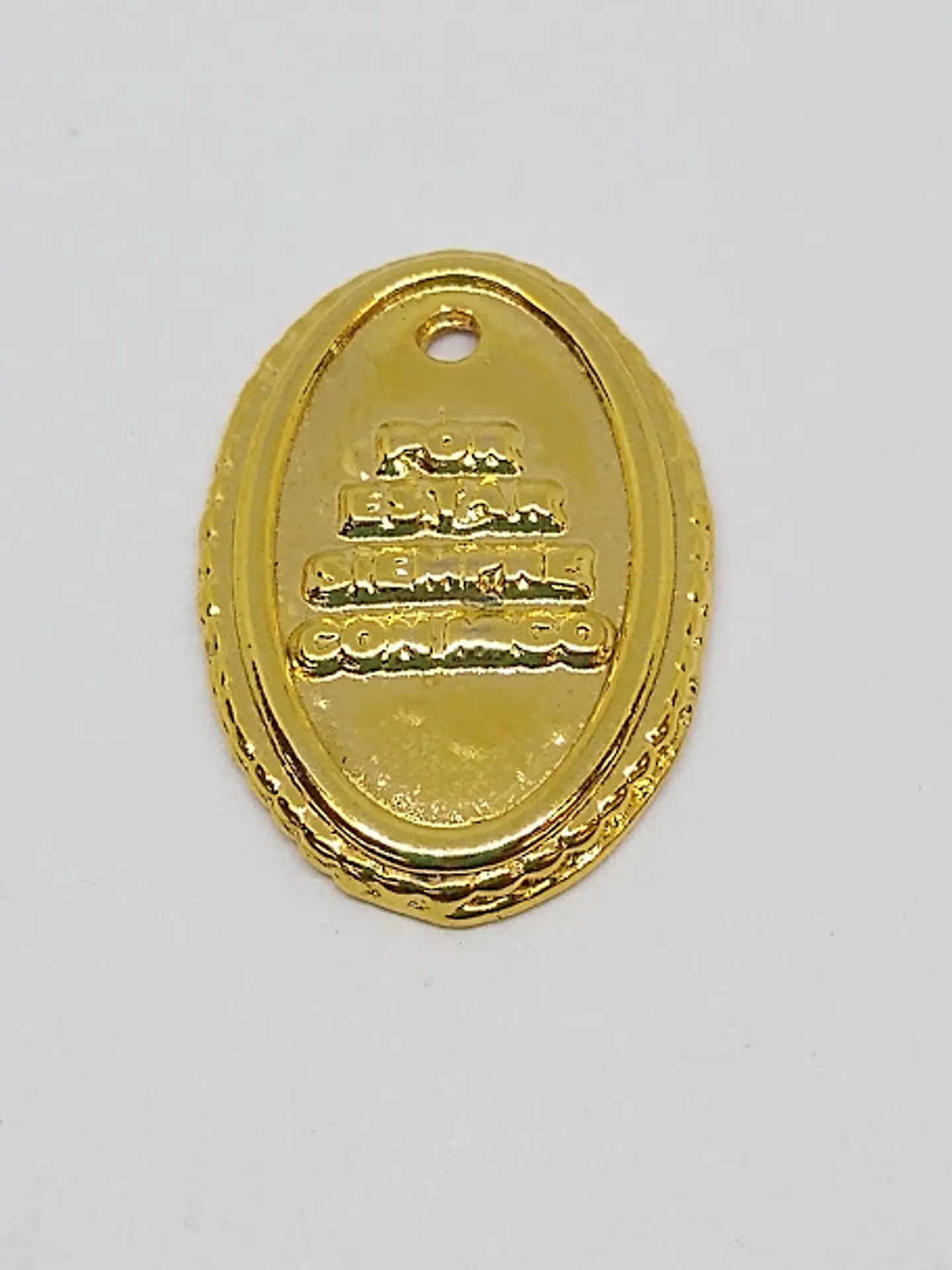 MONEDA OVALADA BAÑO DE ORO T2937                              1