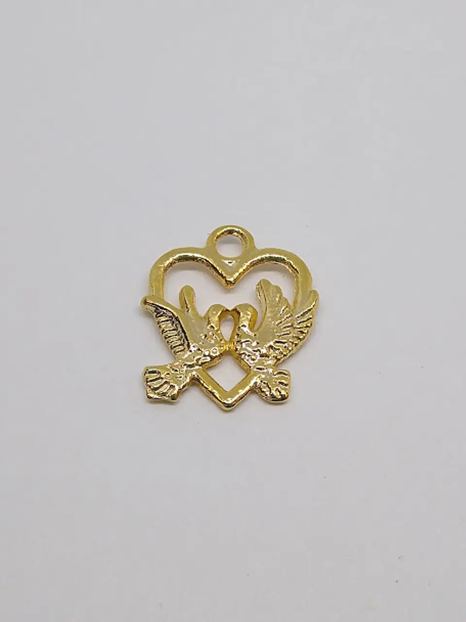 CORAZÓN CON PALOMAS BAÑO DE ORO W-2545                              1