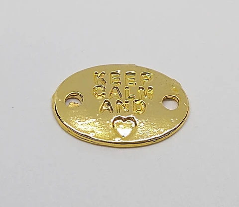 MONEDA OVALADA KEEP CALM AND BAÑO DE ORO T2634                                        