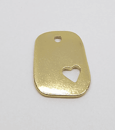 DIJE CON CORAZÓN BAÑO DE ORO T2816