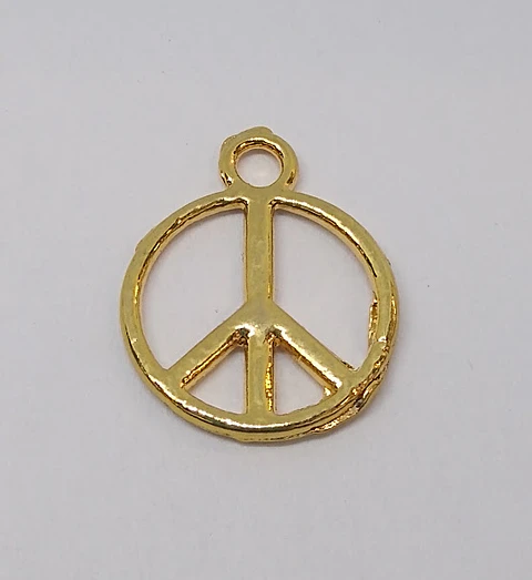 SÍMBOLO AMOR Y PAZ BAÑO DE ORO T1926                                           