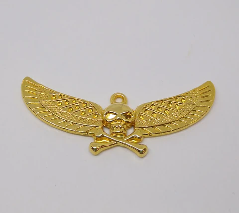 CALAVERA CON ALAS BAÑO DE ORO T3034                                     