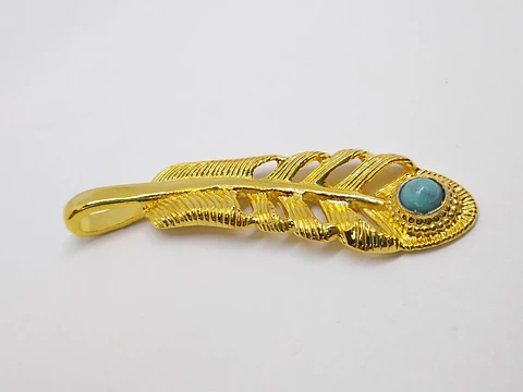 DIJE ✦ PLUMA BAÑO DE ORO                              