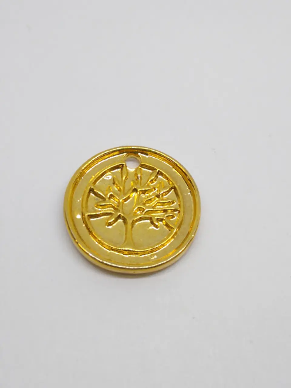 MONEDA REDONDO ÁRBOL BAÑO DE ORO T3041                                       1