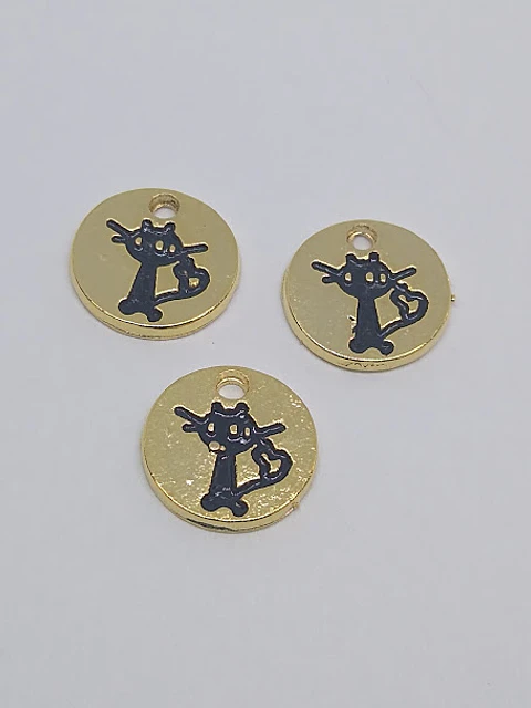 MONEDA GATO BAÑO DE ORO T5122            