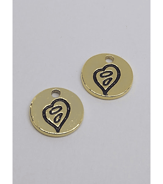 MONEDA CORAZÓN BAÑO DE ORO T5148                                     