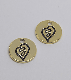 MONEDA CORAZÓN BAÑO DE ORO T5148                                     