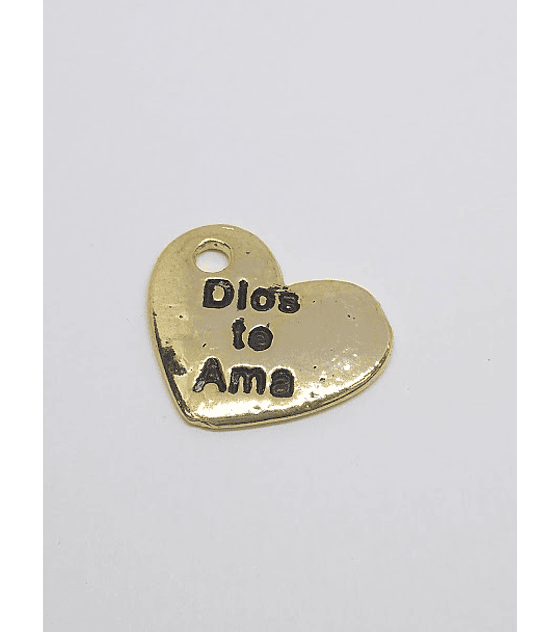 CORAZÓN DIOS TE AMA BAÑO DE ORO T3046-2 