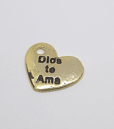 CORAZÓN DIOS TE AMA BAÑO DE ORO T3046-2 